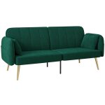 Canap� convertible 2 places canap� - lit canap� clic - clac en tissu velours avec dossier r�glable vert ...