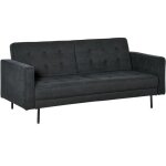 Canap convertible 2 places style chesterfield capitonn dossier inclinable 3 positions tissu gris fonc ...