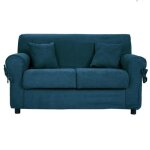 Canap� convertible 2 places en tissu d�houssable 150 cm verona coloris uni bleu sarcelle