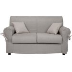 Canap convertible 2 places en tissu dhoussable verona 150 cm gris avec bordure gris clair