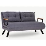 Canap convertible 2 places tissu gris clair sylvano 133 cm