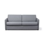 Canap convertible express 3 places agathe en tissu - matelas 13cm - gris clair, couchage 160x190cm