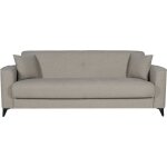Canapé convertible 3 places - bergamo - tissu beige - 2 coussins - coffre de rangement - 230 x 85 x 89 ... Canapé convertible 3 places - bergamo - tissu beige - 2 coussins - coffre de rangement - 230 x 85 x 89 ...