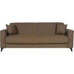 Canapé convertible 3 places - bergamo - tissu marron - 2 coussins - coffre de rangement - 230 x 85 x ... Canapé convertible 3 places - bergamo - tissu marron - 2 coussins - coffre de rangement - 230 x 85 x ...