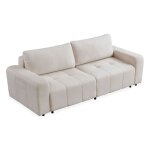 Canap� convertible 3 places bouclette amos 239cm cr�me