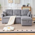 Canap� convertible 3 places - avec compartiment de rangement et fonction couchage - pour salon ou chambre ...