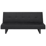 Canap convertible 3 places en cuir pu noir derby petit