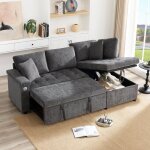 Canap� convertible 3 places canap� dangle droit canap� - lit en chenille avec coffre rangement ports ...