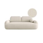 Canap� convertible 3 places milly avec coffre en tissu bouclette - beige