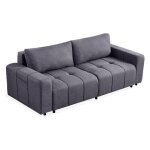 Canap� convertible 3 places tissu amos 239cm gris fonc�