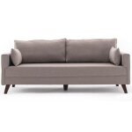 Canapé convertible 3 places tissu beige kandy 208 cm Canapé convertible 3 places tissu beige kandy 208 cm