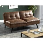 Canapé convertible clic - clac 3 places en microfibre vieillie marron pegula ii Canapé convertible clic - clac 3 places en microfibre vieillie marron pegula ii
