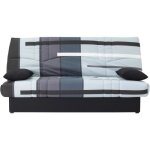 Canapé convertible clic clac 3 places - tissu motif piste gris - l 190 x p 92 cm - dream - style contemporain ... Canapé convertible clic clac 3 places - tissu motif piste gris - l 190 x p 92 cm - dream - style contemporain ...