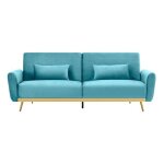 Cyano - canap� convertible 3 places en velours bleu