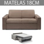 Canapé lit 2 - 3 places master convertible express 120 cm microfibre taupe matelas 18 cm inclus Canapé lit 2 - 3 places master convertible express 120 cm microfibre taupe matelas 18 cm inclus