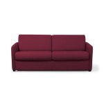 Canap� convertible express 3 places agathe couchage quotidienen tissu - bordeaux - matelas 13cm - couchage ...