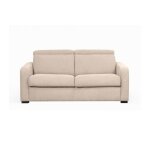 Canap� carole convertible 3 places couchage quotidien 140x190cm en tissu - beige