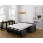 Canapé convertible express - marius - tissu anthracite - matelas 14cm - 190 x 100 x 87 cm Canapé convertible express - marius - tissu anthracite - matelas 14cm - 190 x 100 x 87 cm