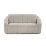 Canap convertible express vigo couchage 140cm matelas stella 17cm boucl beige