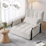 Canap� convertible lit 1 place - 80x180cm - avec poche de rangement - dossier r�glable 5 positions - ...