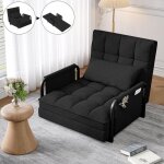 Canap� convertible lit 1 place - 80x180cm - avec poche de rangement - dossier r�glable 5 positions - ...