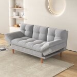 Kalmar - canapé convertible et modulable 3 places en tissu gris clair Kalmar - canapé convertible et modulable 3 places en tissu gris clair