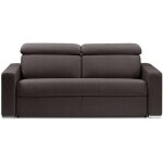 Canap convertible passion matelas 16cm systme express sommier lattes 160cm microfibre marron