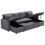 Canap� convertible en u avec fonction lit espaces de rangement int�gr�s ? canap� familial pour salon ...