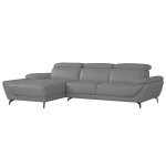 Canap - la maison du canap - carla - cuir - 3 places - angle gauche - gris souris