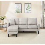 Canap� dangle en l 3 places r�versible avec m�ridienne gauche ou droite tissu coton lin respirant 166 ...