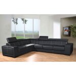 Canap� dangle caaria 7 places en simili noir avec t�ti�res r�glables - angle gauche