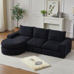 Canap� dangle en chenille 251x160x81cm combinaison libre sans assemblage canap� en l 4 places avec m�ridienne ...