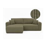 Canap� dangle compact r�versible et convertible alya 4 places en velours cotel� �pais - vert kaki