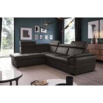 Canapé dangle convertible en cuir italien de luxe 5 / 6 places tony avec coffre chocolat angle gauche ... Canapé dangle convertible en cuir italien de luxe 5 / 6 places tony avec coffre chocolat angle gauche ...