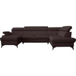 Canap dangle convertible en cuir italien de luxe 7 / 8 places warini avec coffre chocolat angle droit ...