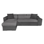 Canap dangle convertible elona - loungitude collection - gris - rangement poufs  droite