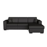Canap dangle convertible fuji xl en simili - loungitude - angle droit - coffre de rangement - gris fonc ...