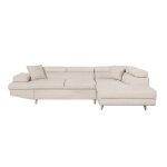 Canap dangle convertible loungitude mathis - angle droit - tissu beige - coffre de rangement