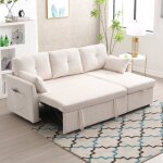 Canap� dangle convertible en l avec rangement dissimul� et repose - pieds coulissant m�ridienne interchangeabl ...