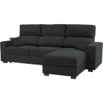 Canap� dangle convertible r�versible - 3 places - dany - tissu gris - coffre - 262 x 149 x 100 cm - conforteam ...