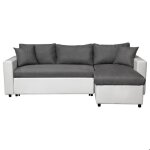 Canap dangle convertible et rversible maria blanc / gris avec coffre de rangement