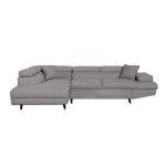 Canap� dangle gauche convertible rio scandinave avec coffre en tissu - gris clair pieds noir - l271 x ...