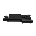 Canap� dangle droit 5 places rio convertible avec coffre en simili - noir - l271 x p192 x h70cm - loungitude ...
