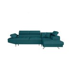 Canap� dangle droit 5 places rio convertible avec coffre en tissu - bleu - l271 x p192 x h70cm - loungitude ...