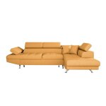 Canap dangle convertible rio en tissu - jaune ocre - loungitude - angle droit - 5 places - coffre de ...