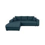 Canap� dangle gauche 4 places suzie convertible en tissu - bleu p�trole - l246 x 188 x 80cm - loungitude ...