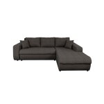 Canap� dangle droit 4 places suzie convertible en tissu - gris fonc� - l246 x 188 x 80cm - loungitude ...