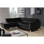 Canap� dangle convertible en tissu luxe 5 places asteria noir angle gauche