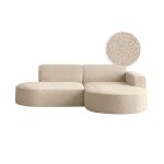 Canap� dangle droit 4 places marla en tissu bouclette - beige