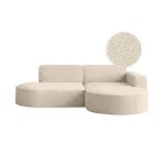 Canap� dangle droit 4 places marla en tissu bouclette - blanc